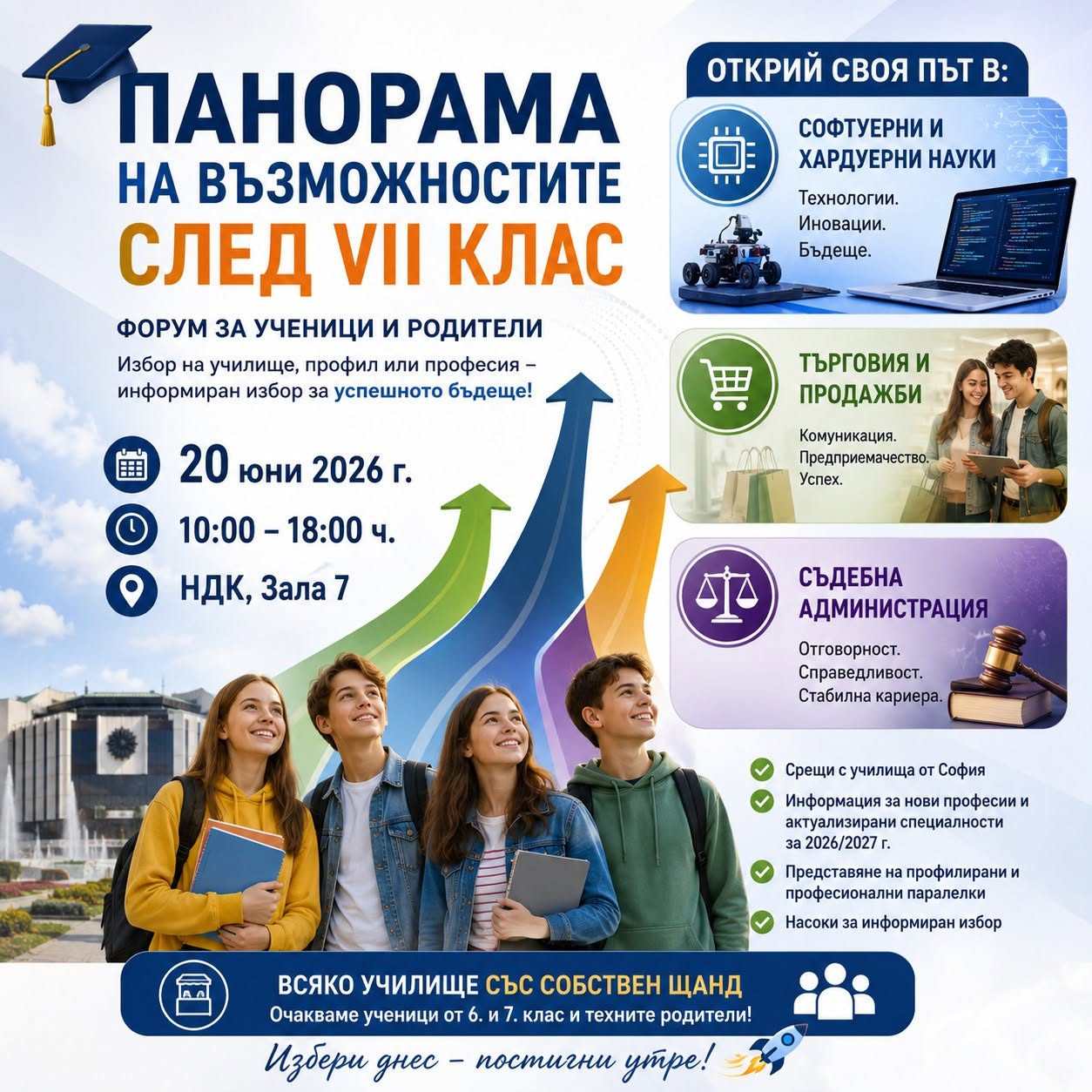 снимка на Парад на професиите и Панорама на възможностите след VII клас
